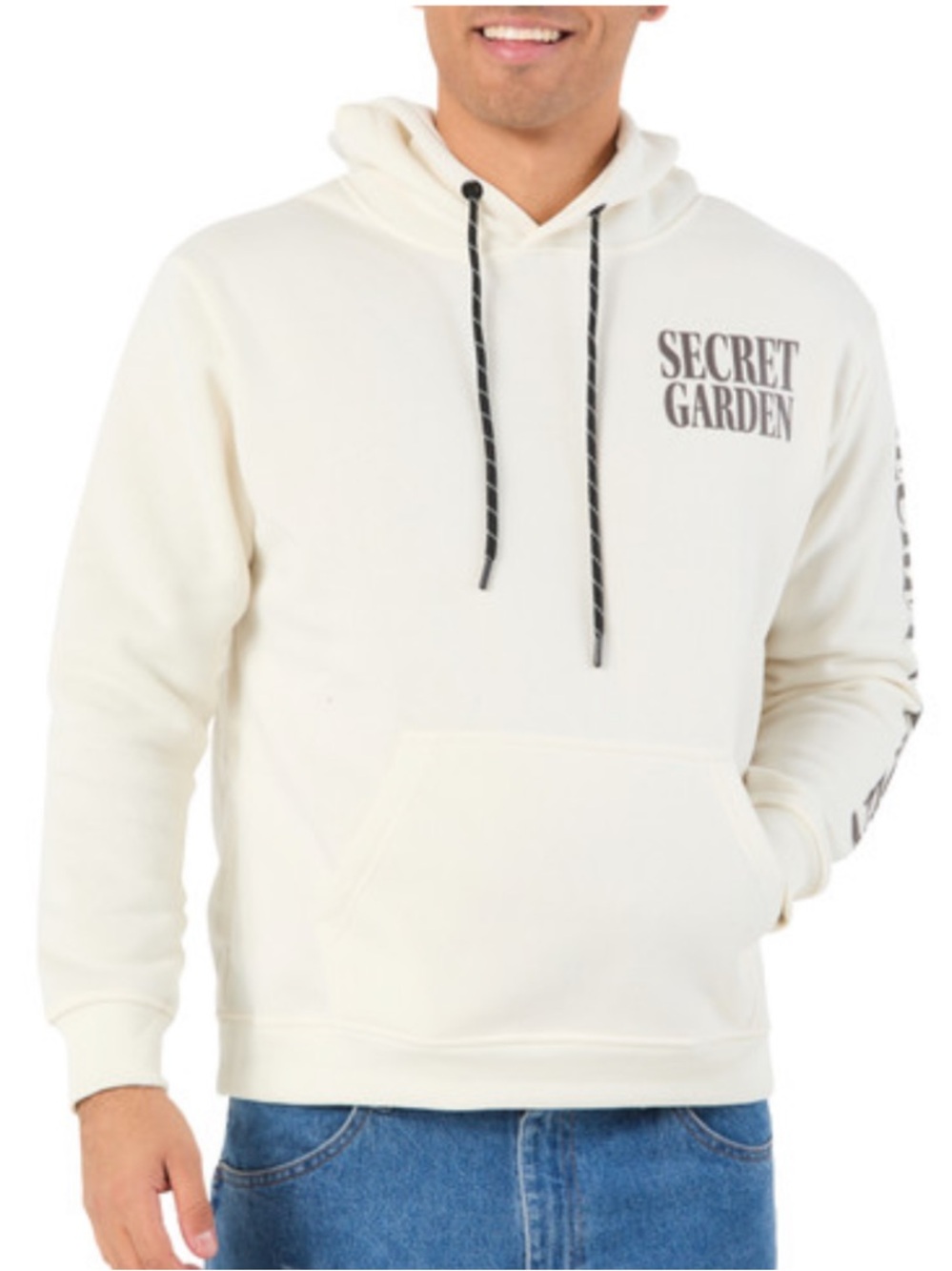 NWT RGSTR Secret Garden Men’s Cream Pullover Hoodie Sizes S & M